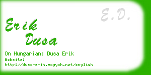 erik dusa business card